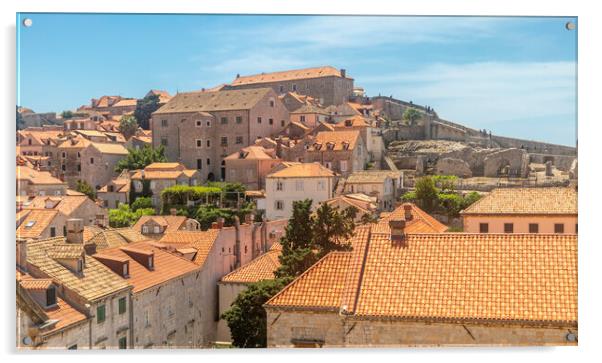 Overlooking Dubrovnik's Enchanting Rooftops Acrylic by Margaret Ryan