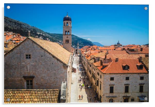 Stradun Dubrovnik  Acrylic by Margaret Ryan