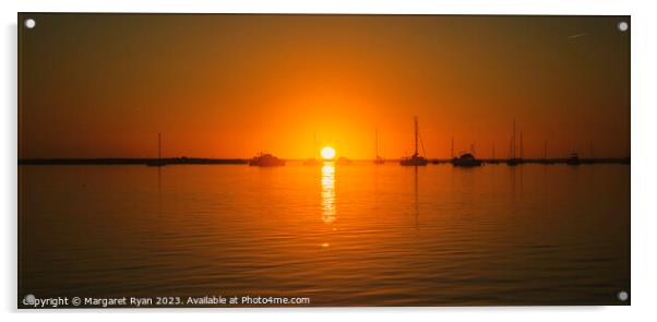 Orange Sunset on Ria Formosa Acrylic by Margaret Ryan
