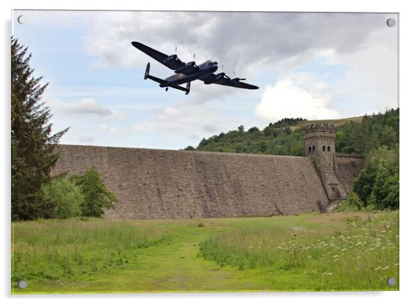 Lancaster over Derwent Dam Acrylic by Antony Robinson