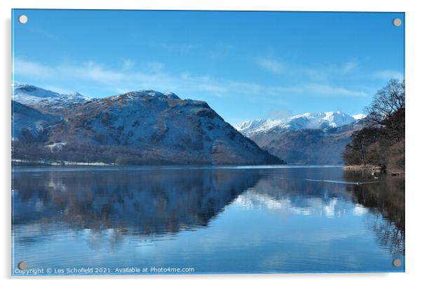 Winter Wonderland on Ullswater Lake Acrylic by Les Schofield