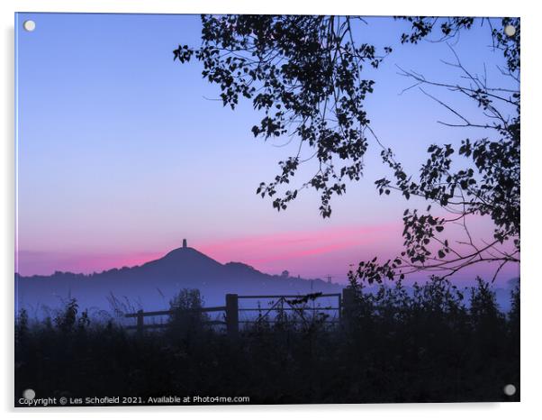 Majestic Glastonbury Tor at Sunrise Acrylic by Les Schofield