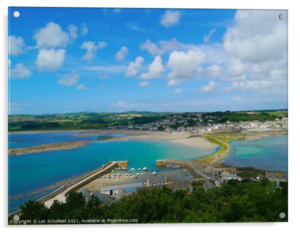 Majestic View of St Michaels Mount Acrylic by Les Schofield