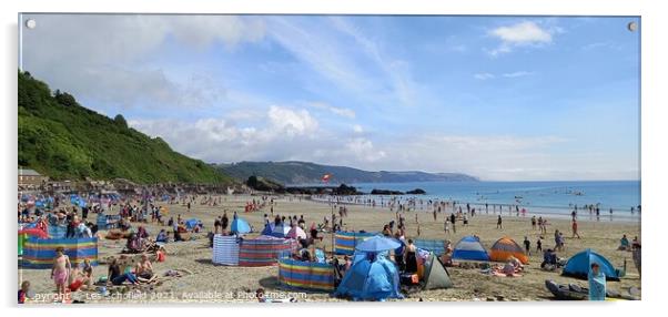 Beach at looe cornwall  Acrylic by Les Schofield