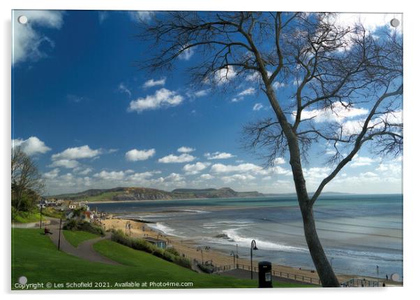 Lyme Regis Acrylic by Les Schofield