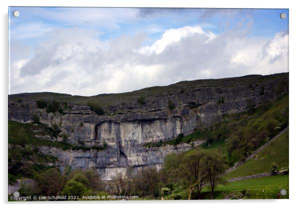 Malham Cove Yorkshire Acrylic by Les Schofield