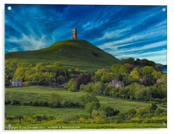 Glastonbury Tor Acrylic by Les Schofield