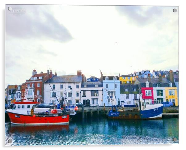 Serenity of Weymouth Harbour Acrylic by Les Schofield