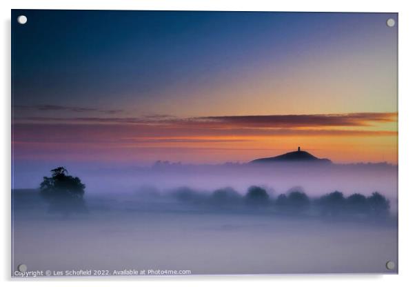 Majestic Sunrise Over Glastonbury Tor Acrylic by Les Schofield
