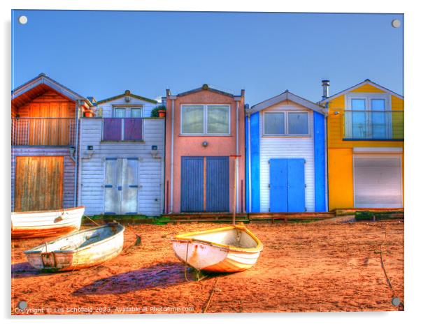 Beach Huts  Acrylic by Les Schofield