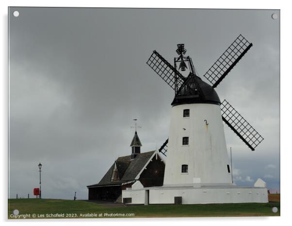 Lytham Windmill Acrylic by Les Schofield
