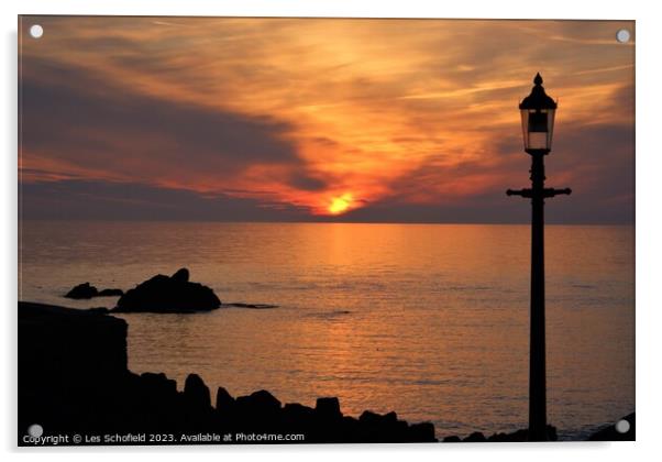Breathtaking Sunset over Ilfracombe Acrylic by Les Schofield
