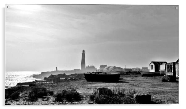 Portland bill lighthouse  Acrylic by Les Schofield