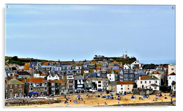 St ives cornwall  Acrylic by Les Schofield