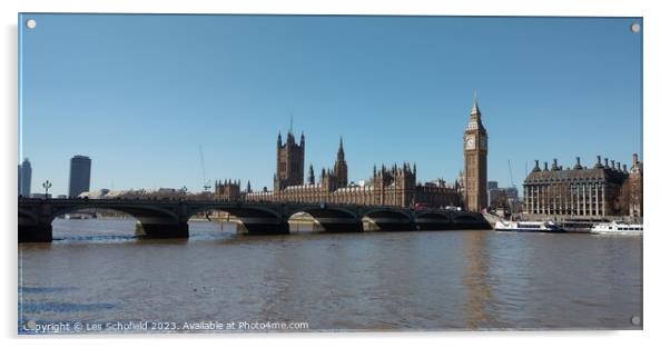 Iconic London Landmarks at Dusk Acrylic by Les Schofield