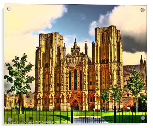 Wells Cathedral Acrylic by Les Schofield