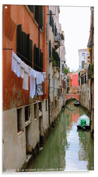 Washing day in Venice  Acrylic by Les Schofield