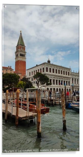 The Majestic Tower of Venice Acrylic by Les Schofield