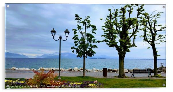 Idyllic Waterscape of Lake Garda Acrylic by Les Schofield