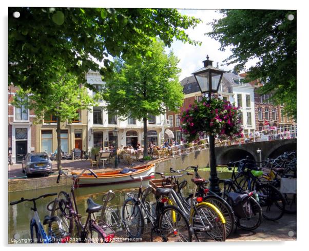 Leiden  Canal Netherlands Acrylic by Les Schofield