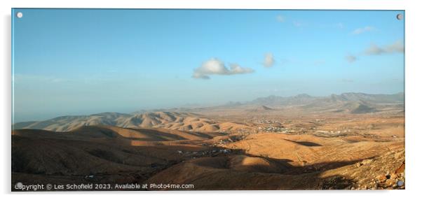 Fuerteventura  mountains  Acrylic by Les Schofield