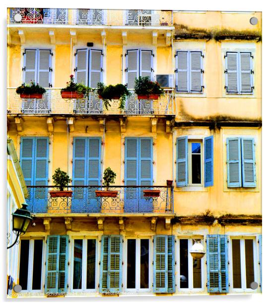 Abstract  Corfu  Building Acrylic by Les Schofield