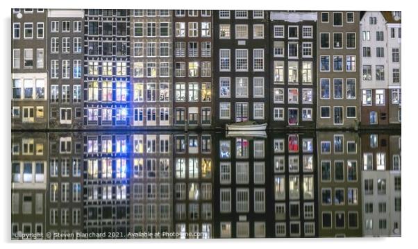 Amsterdam canal reflections  Acrylic by Steven Blanchard