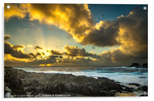Fair Isle Sunrise Acrylic by Dave Harbon