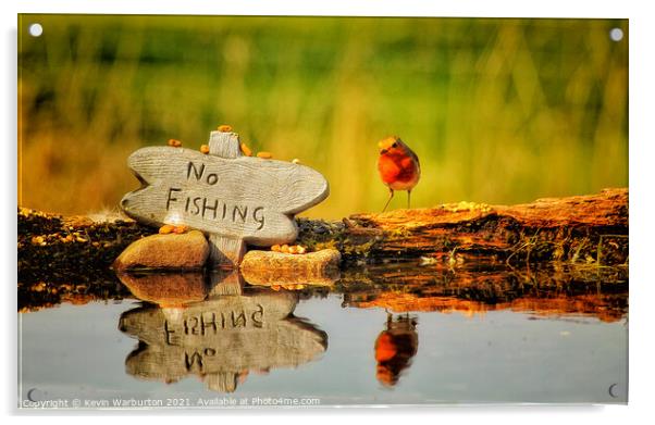 No Fishing for the Robin Acrylic by Kevin Warburton