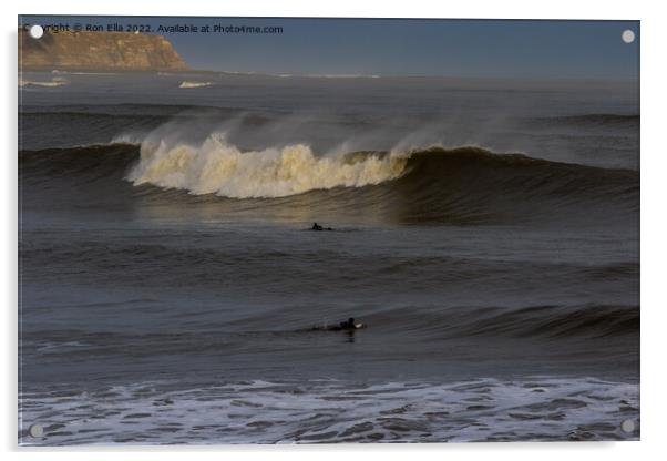 Riding the North Sea Waves Acrylic by Ron Ella