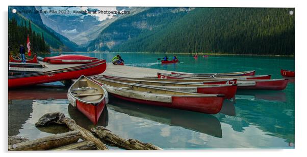 Serenity on Lake Louise Acrylic by Ron Ella