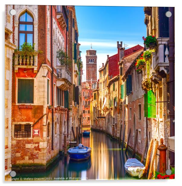 Water Canal in Venice Acrylic by Stefano Orazzini