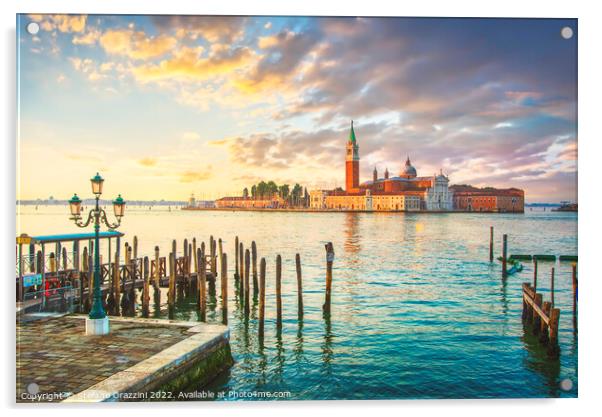 Venice, San Giorgio church in the morning Acrylic by Stefano Orazzini