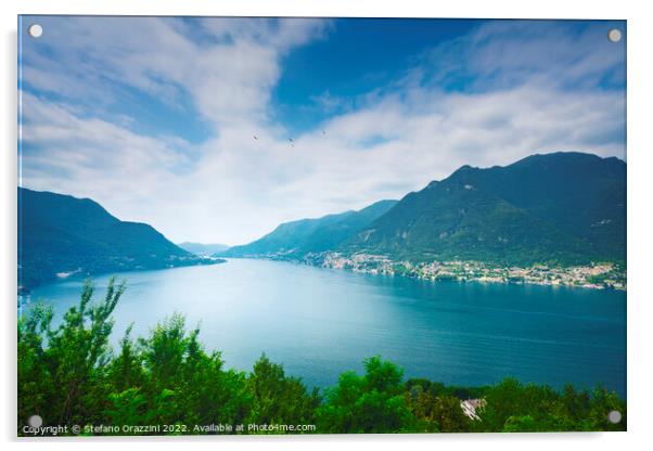 Lake Como panoramic view. Italy Acrylic by Stefano Orazzini