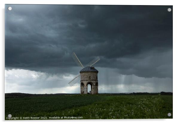 Chesterton Windmill before the storm Acrylic by Keith Bowser