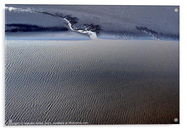 France . Mont Saint Michel. France. Quick Sands. L Acrylic by Malcolm White