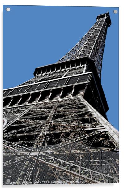 Eiffel Tower Champ de Mars Paris. Le Dame de Fer. Acrylic by Malcolm White