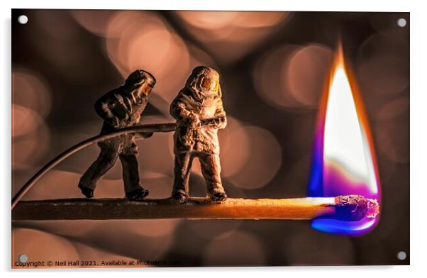 Matchstick Heroes Acrylic by Neil Hall