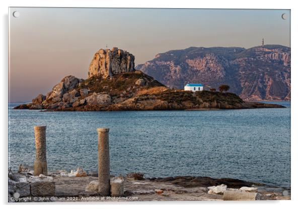 The Chapel of St Nicholas Kastri Island Kos Acrylic by John Gilham