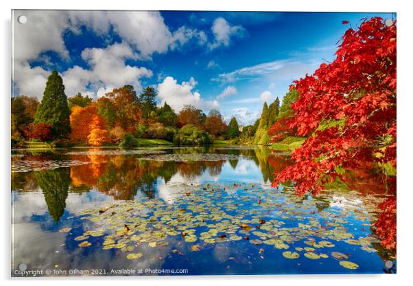 Sheffield Park at Autumn Acrylic by John Gilham