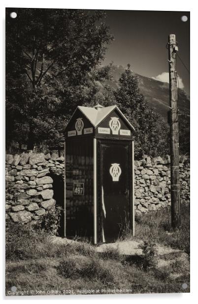 Old AA Roadside Telephone Box Acrylic by John Gilham