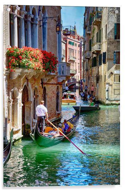 Gondola in Venice Acrylic by John Gilham