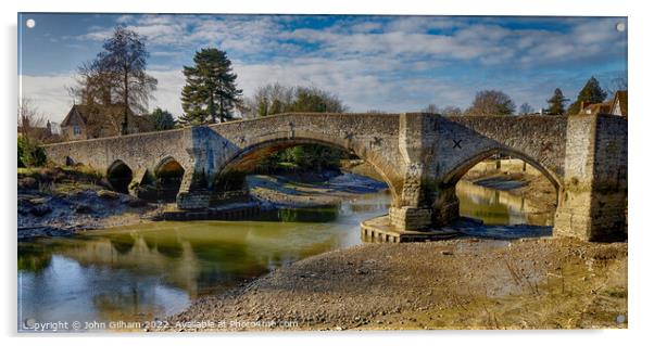 Aylesford Bridge Kent Acrylic by John Gilham