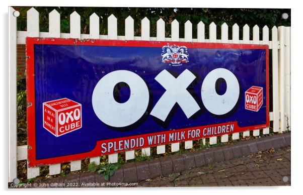OxO Cube Sign  Splendid with Milk for Children  An Enamel Advertising Sign Acrylic by John Gilham