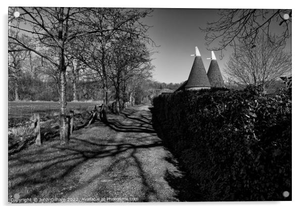 Oast Houses in The Garden of England Kent UK Acrylic by John Gilham