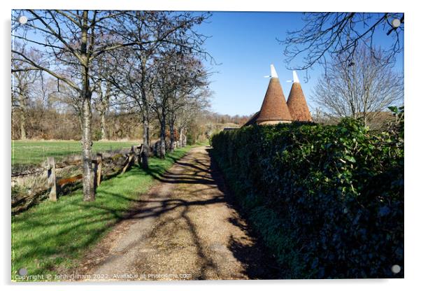Oast Houses on Hop Farm in The Garden of England Kent UK Acrylic by John Gilham
