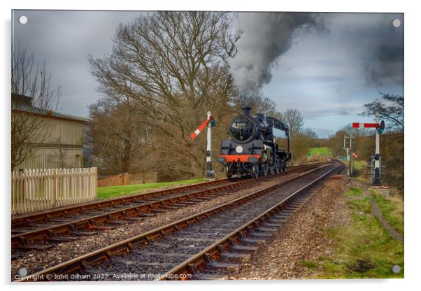 Locomotive No 80151 Steam Engine Bluebell Railway Sheffield Park Sussex Acrylic by John Gilham