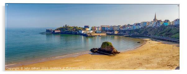 Tenby Beach - South Wales Acrylic by John Gilham