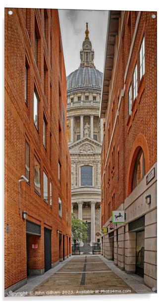 St Pauls between two walls Acrylic by John Gilham