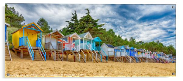 Beach Huts Wells next the sea North Norfolk England UK Acrylic by John Gilham